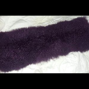 Plum Mongolian lamb decorative pillow